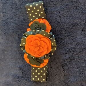 Baby Headband, Black and Orange